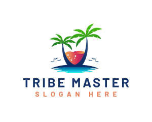 Palm Tree Island Drink logo design