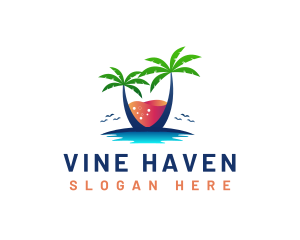 Palm Tree Island Drink logo design