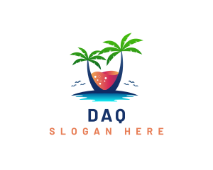 Palm Tree Island Drink logo design