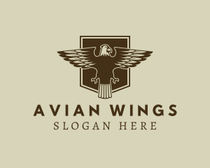 Eagle Wings Shield logo design