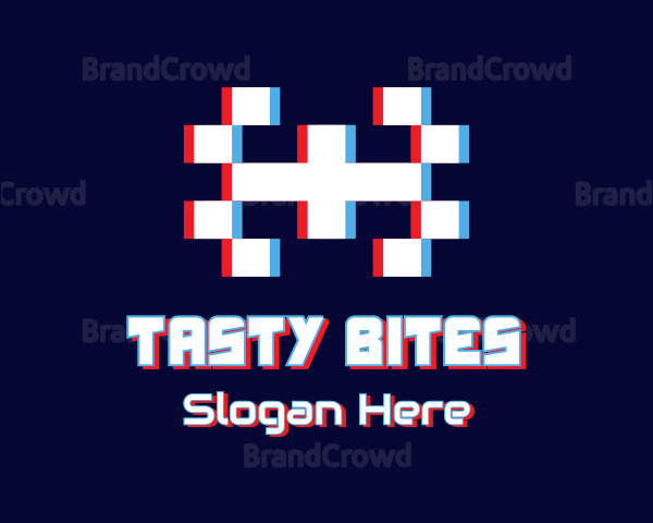 Glitchy Tetris Gamer Logo