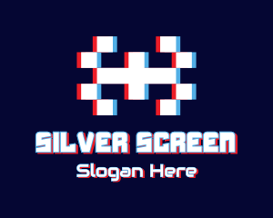 Game Streaming - Glitchy Tetris Gamer logo design