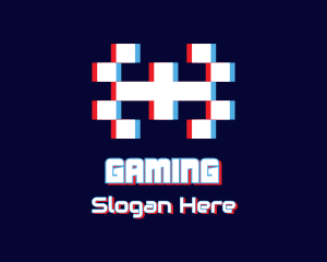Circuitry - Glitchy Tetris Gamer logo design