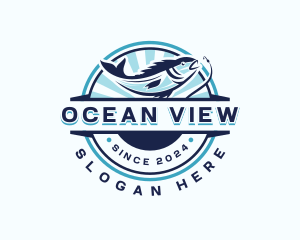 Aquatic Fishing Restaurant logo design