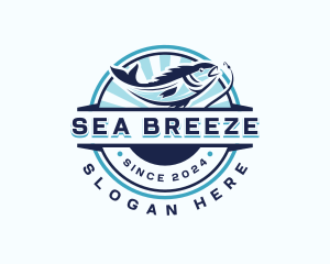 Aquatic Fishing Restaurant logo design