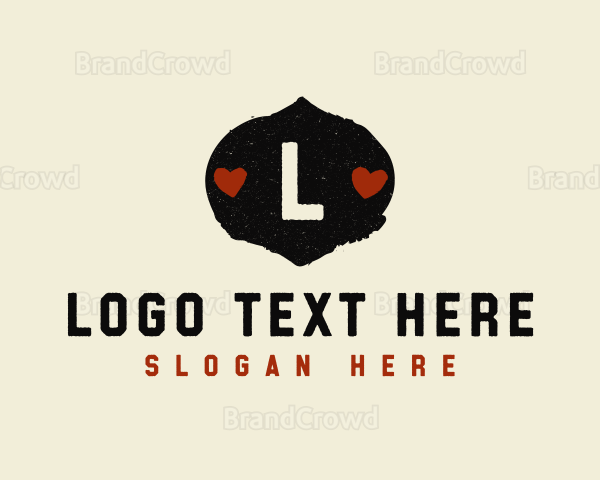 Rustic Heart Badge Logo