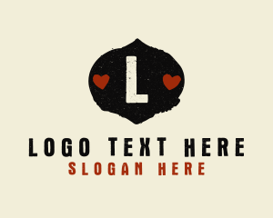 Heart - Rustic Heart Badge logo design