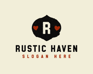 Rustic Heart Badge logo design