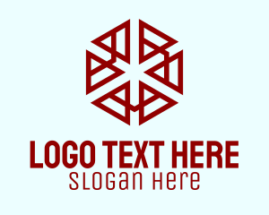 Red - Digital Hexagon Pattern logo design