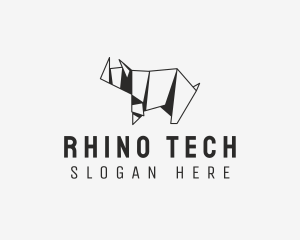 Wild Rhino Origami  logo design