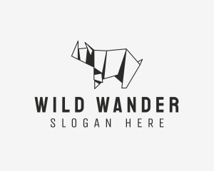 Wild Rhino Origami  logo design