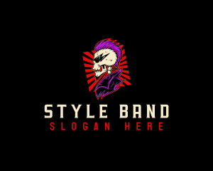 Skull Rockstar Band logo design