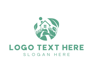 Environment - House Leaf Lawn Garden logo design