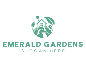 House Leaf Lawn Garden logo design