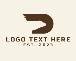 Grizzly - Bear Wing Letter D logo design