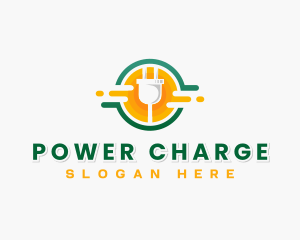 Power Electric Plug logo design