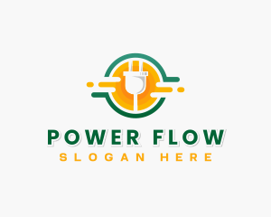 Power Electric Plug logo design