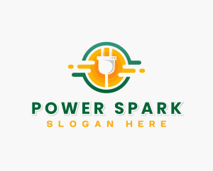 Power Electric Plug logo design