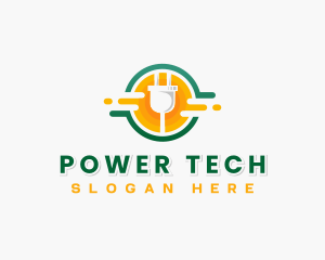 Power Electric Plug logo design