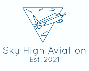 Airplane Sky Clouds logo design