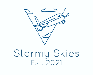 Airplane Sky Clouds logo design