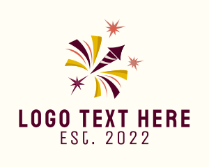 Color - New Year Fireworks logo design