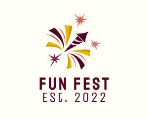 Fest - New Year Fireworks logo design