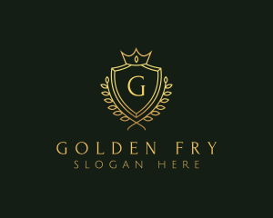 Golden Royal Shield logo design