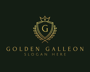 Golden Royal Shield logo design