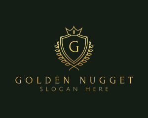 Golden Royal Shield logo design