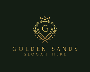 Golden Royal Shield logo design