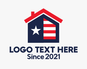 President - American Flag House logo design