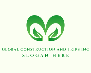 Nature Conservation - Green Heart Leaf logo design