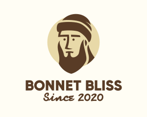 Bonnet - Hipster Guy Man Beard logo design