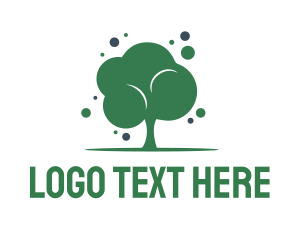 Green And Brown - Bubble Green Tree logo design