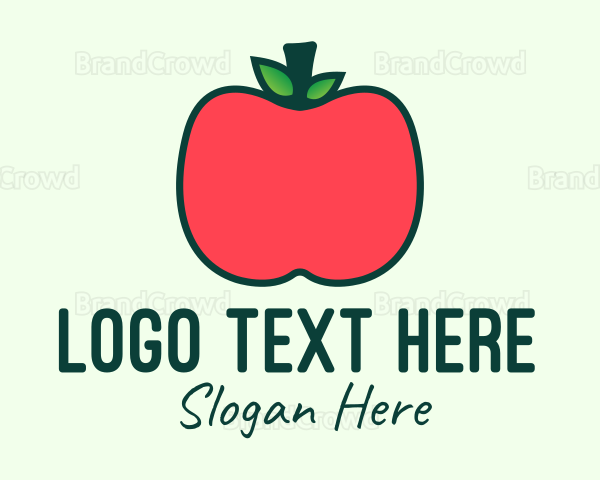Red Organic Apple Logo