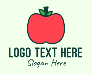 Fresh Fruit - Red Organic Apple logo design