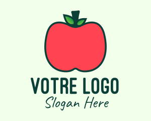 Red Organic Apple Logo