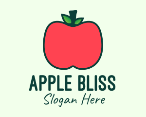 Red Organic Apple logo design