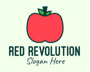 Red Organic Apple logo design