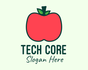 Red Organic Apple logo design