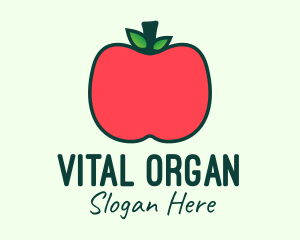 Red Organic Apple logo design