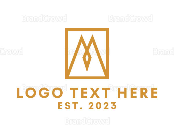 Elegant Geometric Mountains Logo