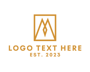 Queen - Elegant Geometric Mountains logo design