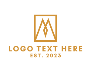 Royal - Elegant Geometric Mountains logo design