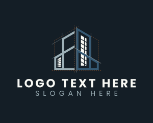 Building - Building Architect Blueprint logo design