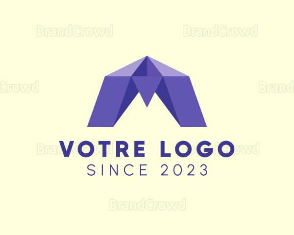 Purple 3D Letter M Logo