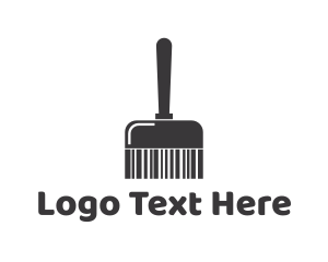 Black And White - Clean Barcode Brush logo design