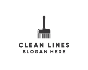 Clean Barcode Brush logo design