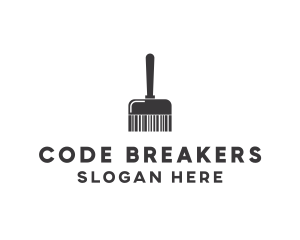 Clean Barcode Brush logo design